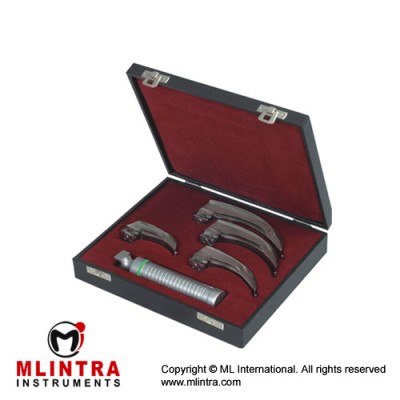 MaxBright™ Fiber Optic McIntosh Laryngoscope Set With Battery Handle Ref:- AN-890-01 and Blades Ref:- AN-710-00 to AN-710-04 Stainless Steel,